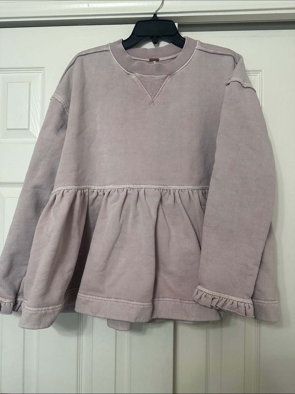 Free People Lilac Peplum Sweatshirt